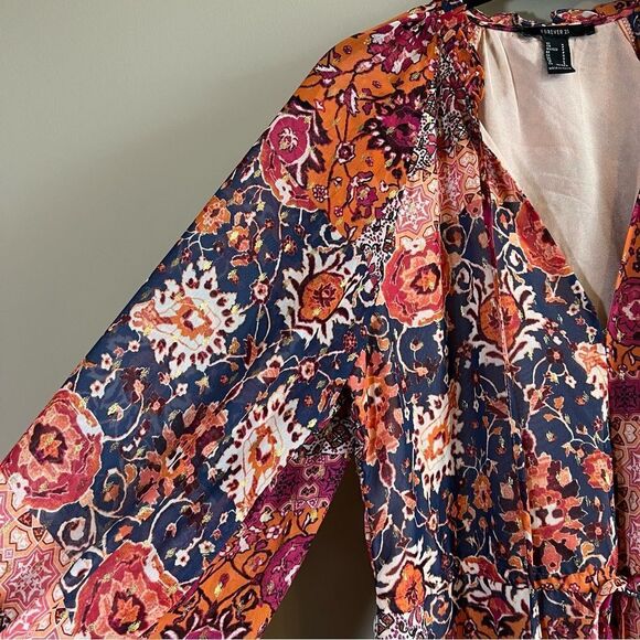 ✨ Forever 21 Women’s Pink Orange Romper Small - Picture 3 of 13